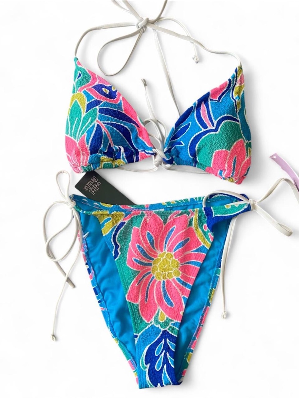 Multicolored Floral Tie-String Bikini